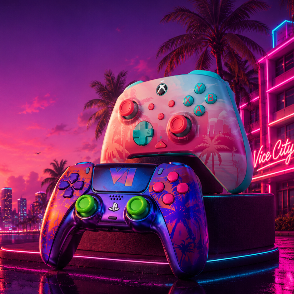 Vice City themed controller mobile image